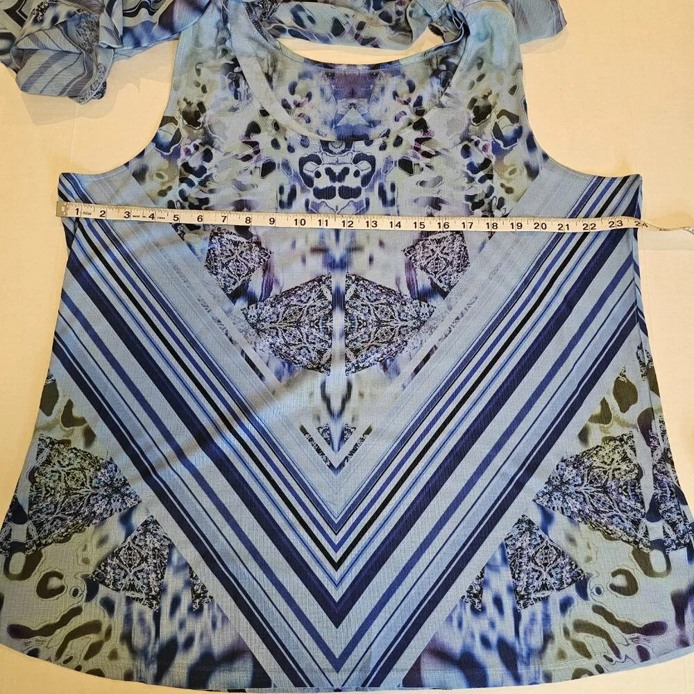 World Unity Woman, Plus Size 3X, Layered, Handkerchief Top with Matching Tank - Picture 9 of 11